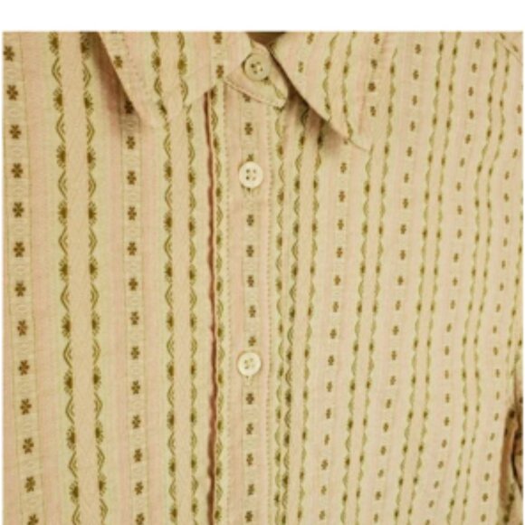 Lauren Ralph Lauren Western Floral Jacquard Cotton Long Sleeve Shirt Large - Picture 6 of 15